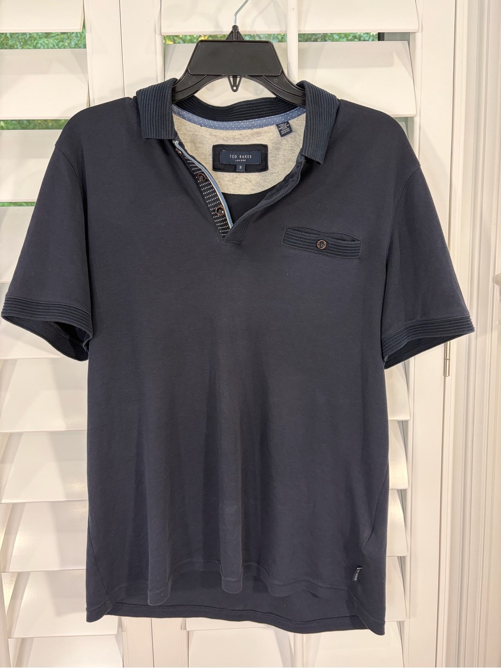 Ted Baker Navy Short-Sleeve Polo with Contrast Trim (2)